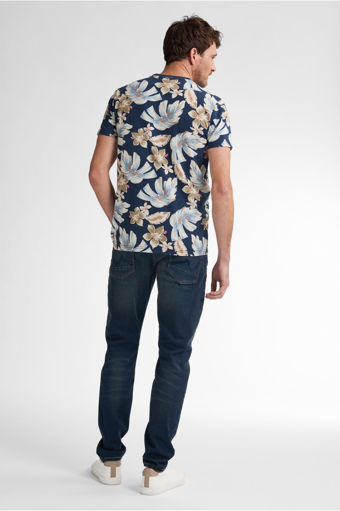 AOP T SHIRT HIBISCUS M 1050 TSR655 5178 Navy Blue